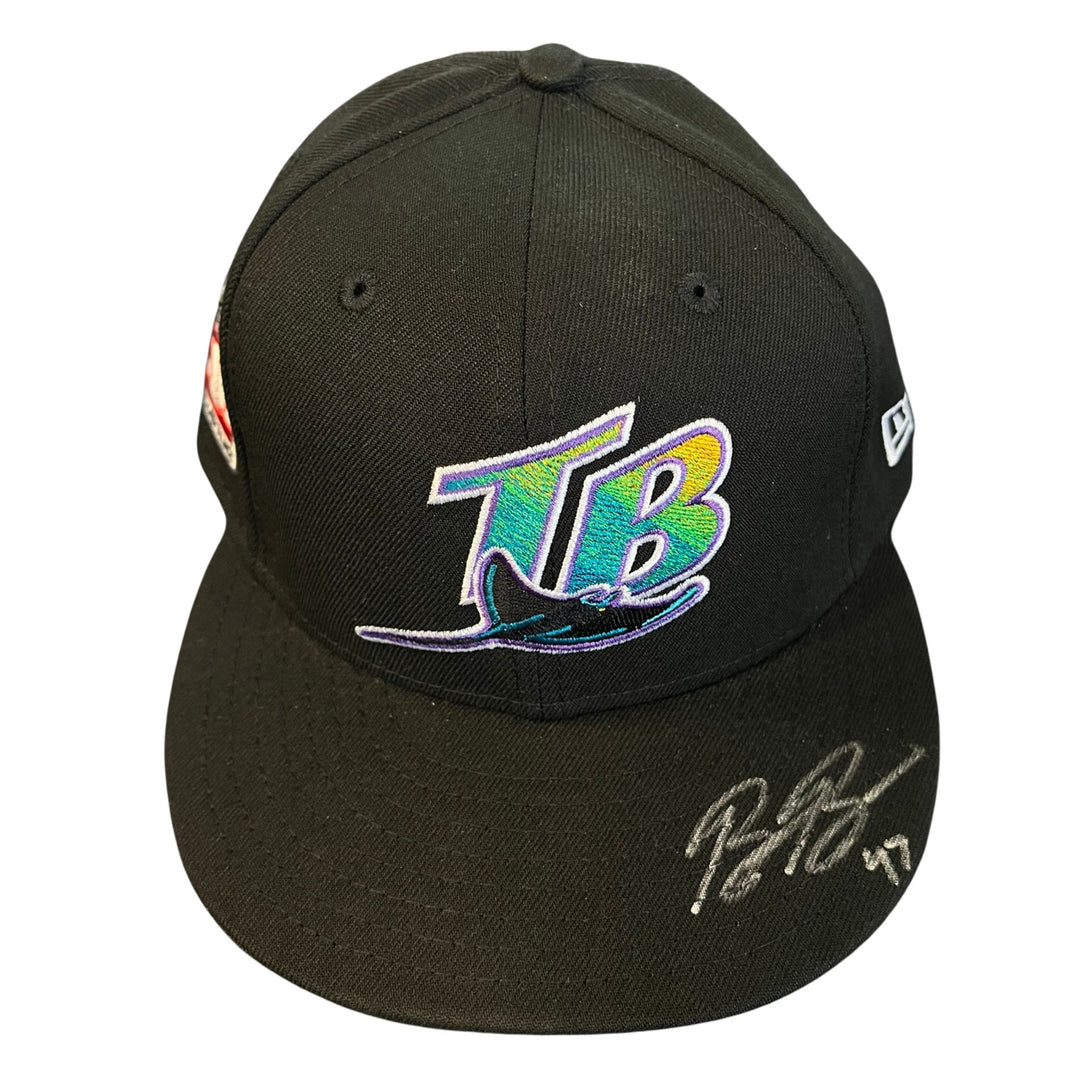 Rays Bryan Baker Game Used Authentic Hall of Fame Autographed Hat