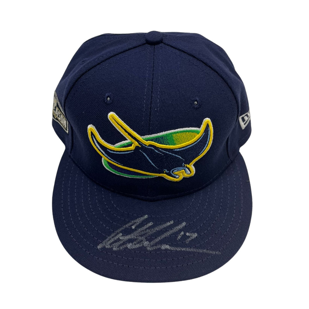 Rays Austin Meadows Team Issued Authentic Autographed Postseason Hat