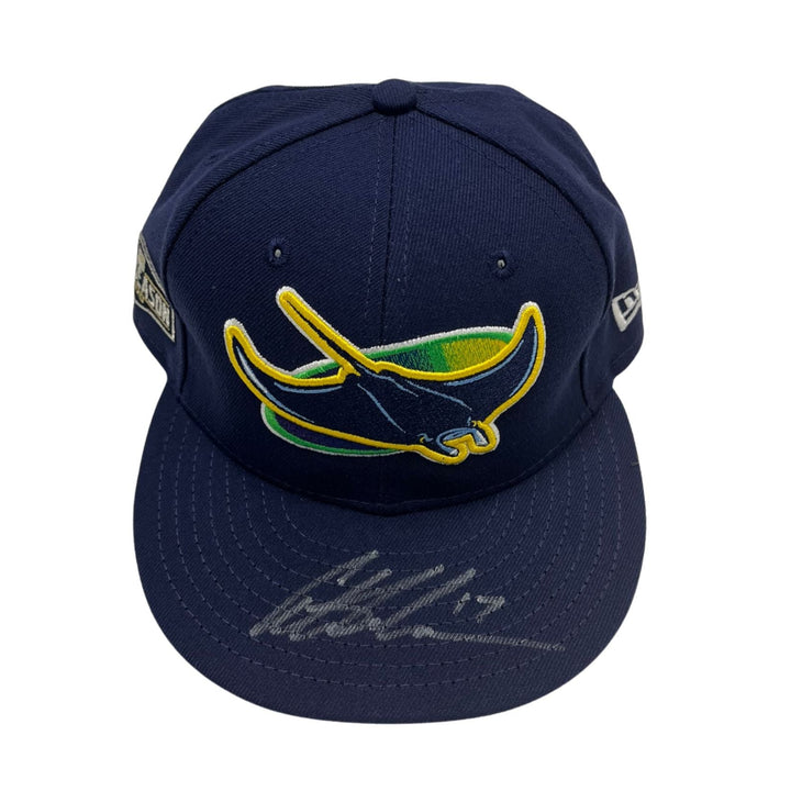 Rays Austin Meadows Team Issued Authentic Autographed Postseason Hat