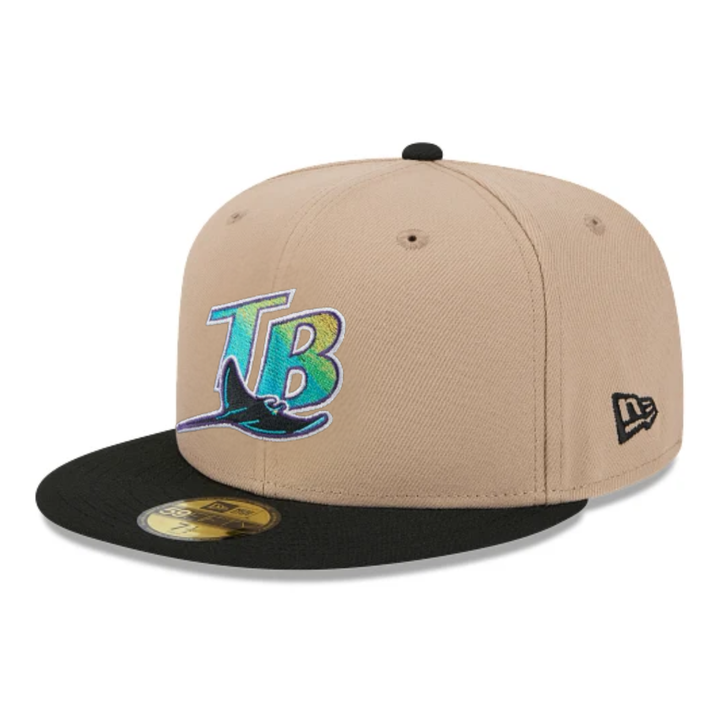 Rays New Era TB Coop Camel Black 59Fifty Fitted Hat
