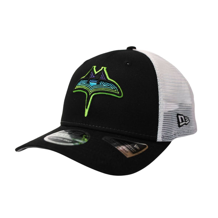 Rays New Era City Connect Black Skyray 9SEVENTY Stretch-Snap Trucker Hat