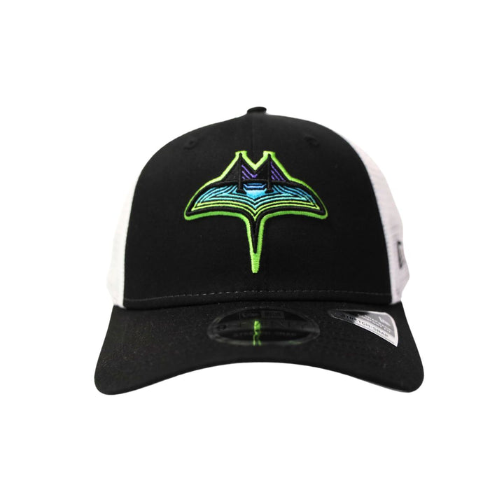 Rays New Era City Connect Black Skyray 9SEVENTY Stretch-Snap Trucker Hat