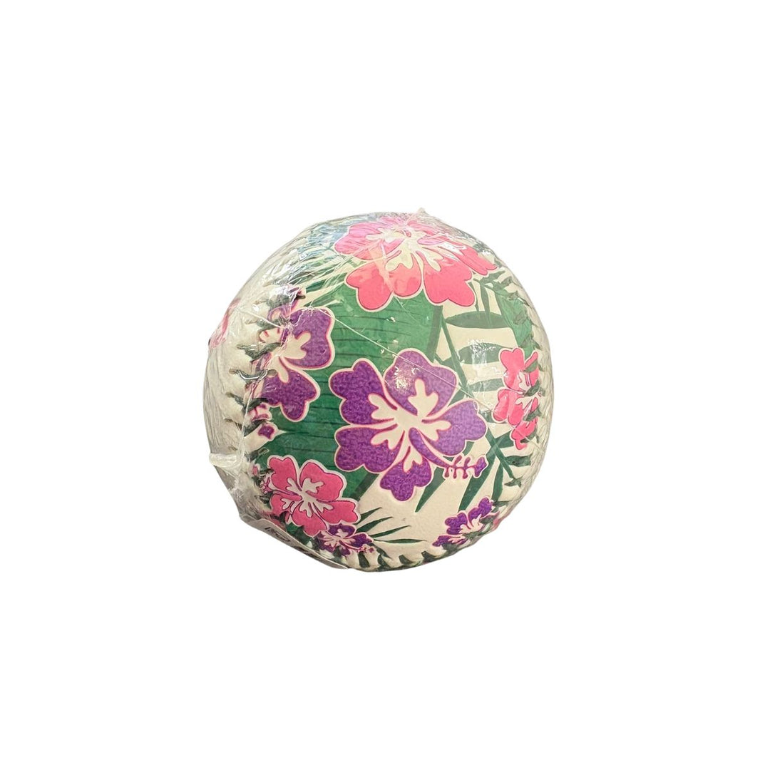 Rays White and Pink Aloha Hibiscus Rawlings Baseball