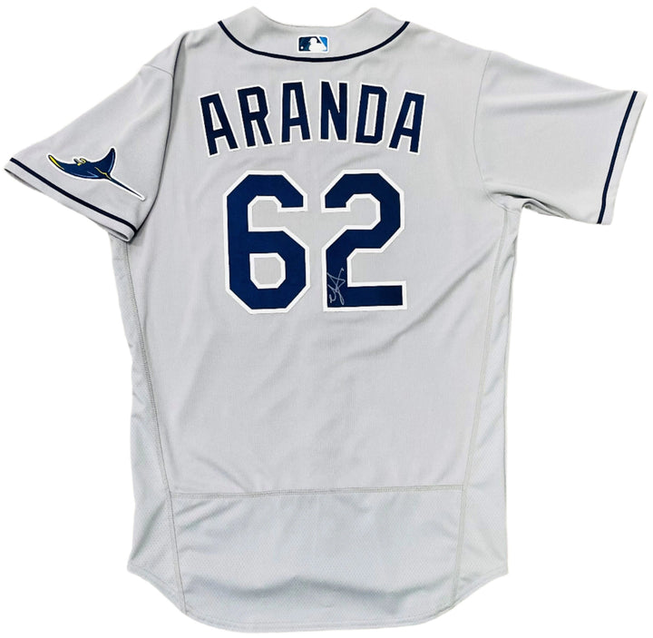 Rays Jonathan Aranda Team Issued Authentic Autographed Gray Jersey