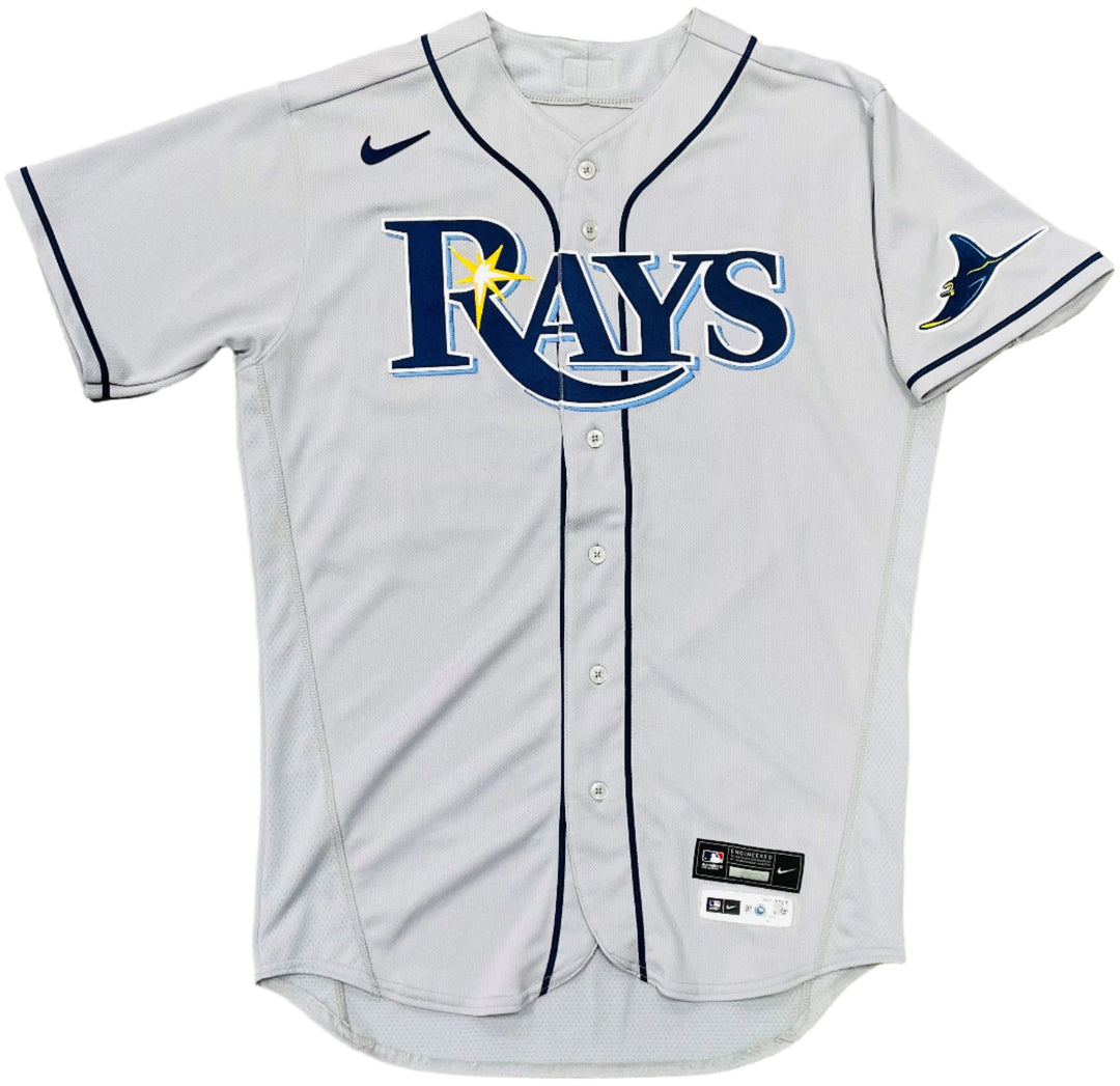 Rays Jonathan Aranda Team Issued Authentic Autographed Gray Jersey