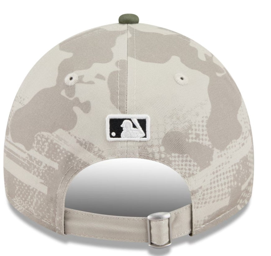 Rays Womens New Era Beige/Olive 2025 Armed Forces Day 9Twenty Adjustable Hat