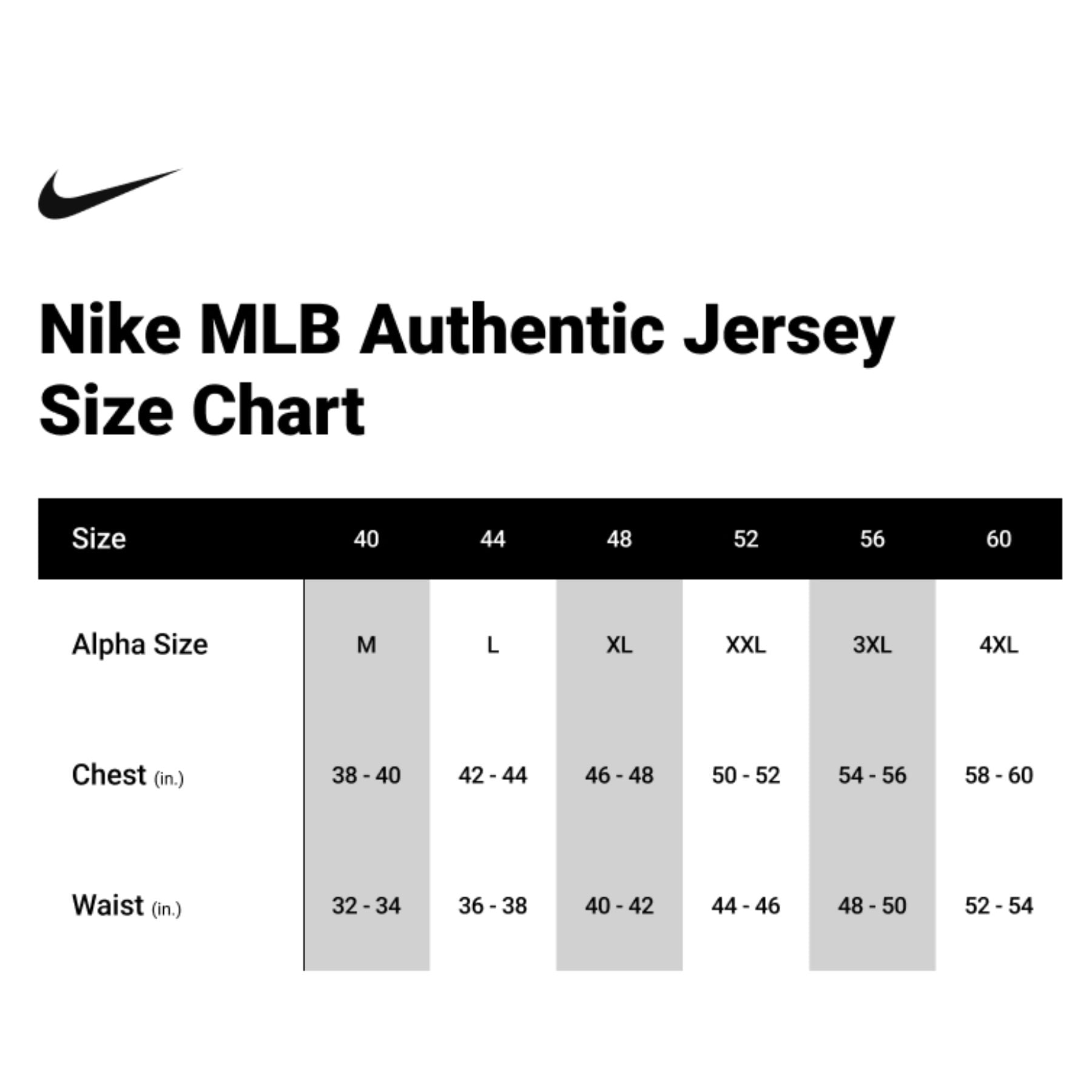 nike authentic nba jersey sizing