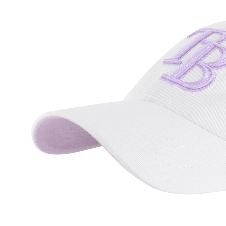 Rays Women's '47 Brand White Purple TB BallPark Cheer Clean Up Adjustable Hat