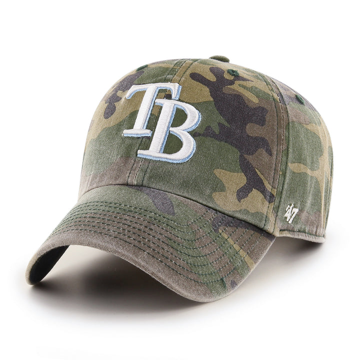 Rays '47 Brand Green Camo TB Clean Up Adjustable Hat