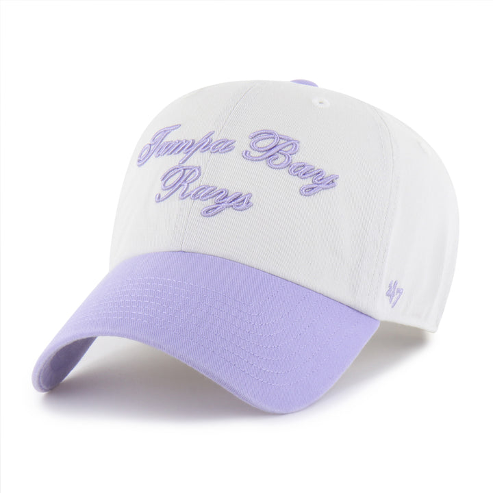 Rays Women's '47 White Purple TB Gelato Script Clean Up Adjustable Hat