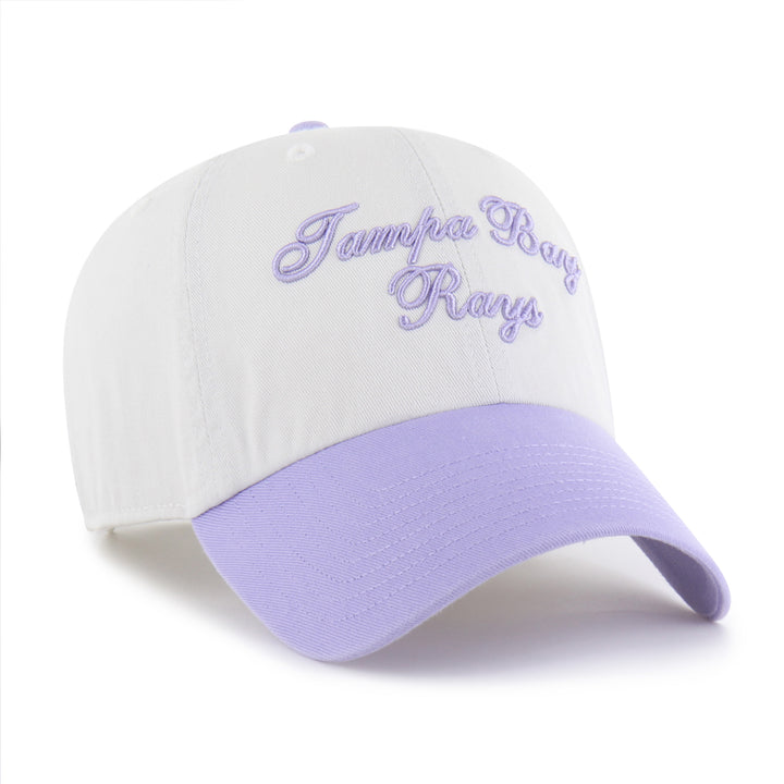 Rays Women's '47 White Purple TB Gelato Script Clean Up Adjustable Hat