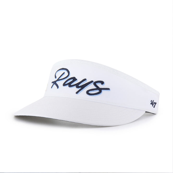 Rays '47 Brand White Script TB BRRR Visor