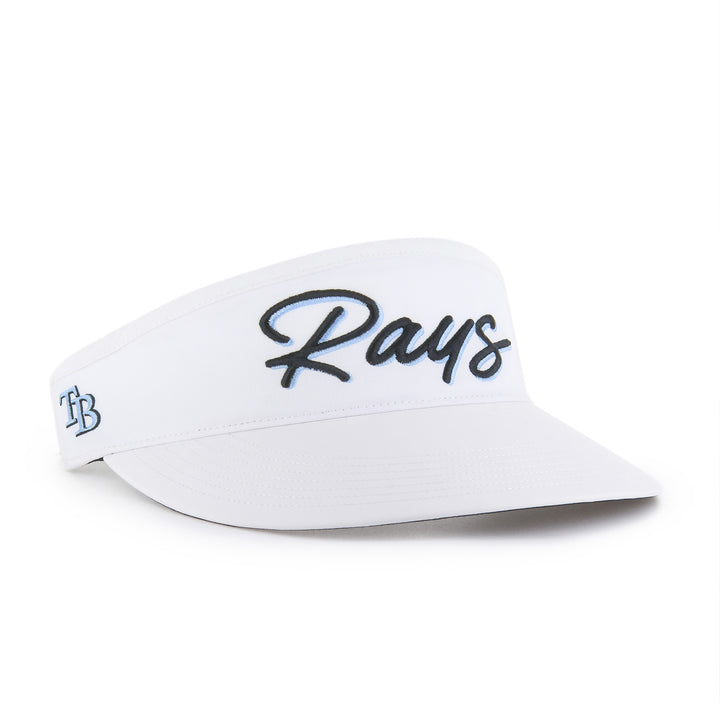 Rays '47 Brand White Script TB BRRR Visor