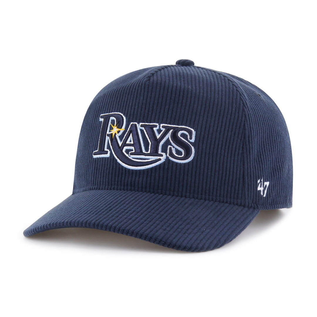 Rays '47 Brand Navy Corduroy Wordmark Hitch Snapback Hat