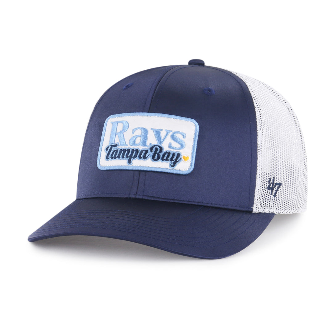 Rays Women's '47 Brand Navy White With Love Trucker Snapback Hat