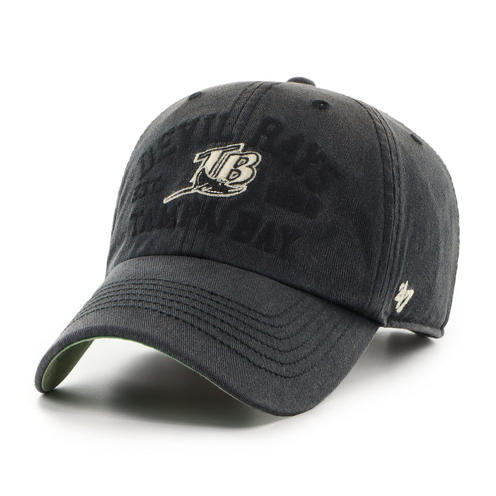Rays '47 Brand Black Distressed Devil Rays Coop Clean Up Adjustable Hat