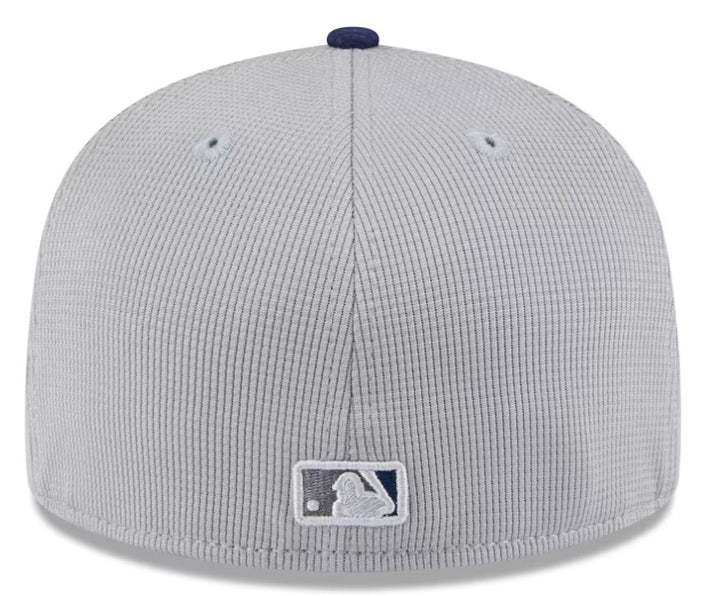 Rays New Era Grey Navy 2025 Batting Practice 59Fifty Fitted Hat