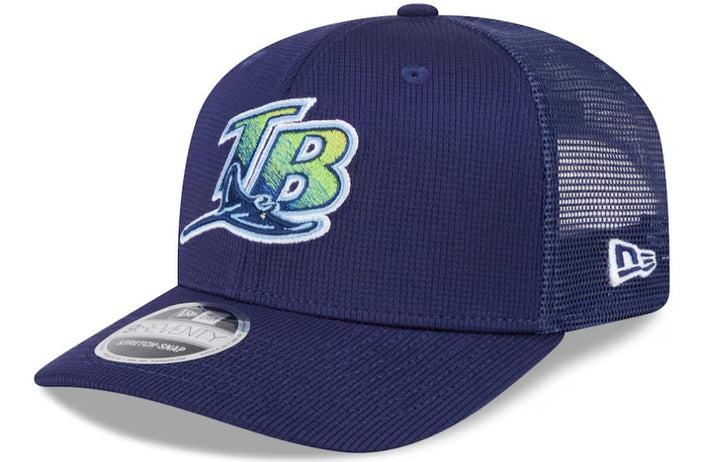 Rays New Era Navy Batting Practice 9Seventy Trucker Stretch-Snap Hat