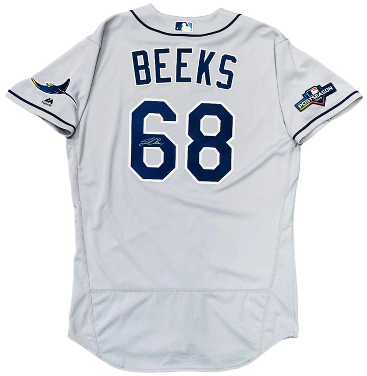 Rays Jalen Beeks Team Issued Authentic Autographed Postseason Gray Jersey