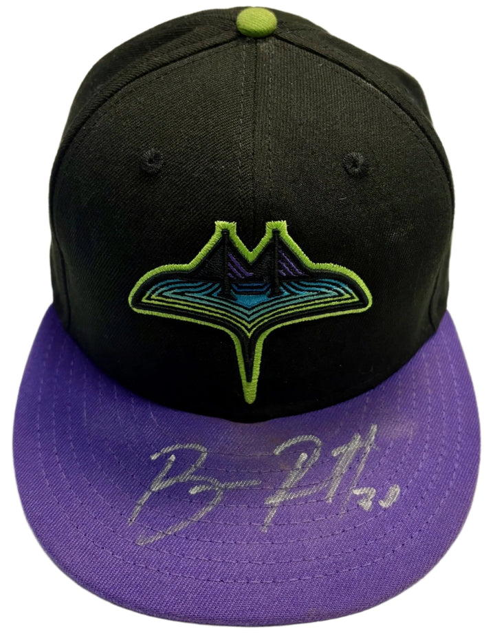 Rays Team Issued Ben Rortvedt Authentic Autographed City Connect Hat