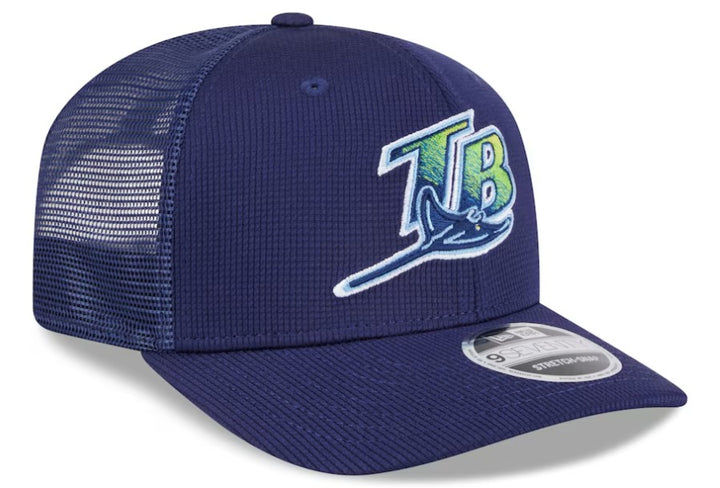 Rays New Era Navy Batting Practice 9Seventy Trucker Stretch-Snap Hat