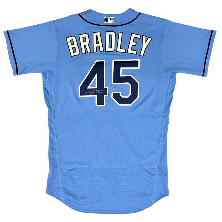 Rays Taj Bradley Team Issued Authentic Autographed Burst Jersey