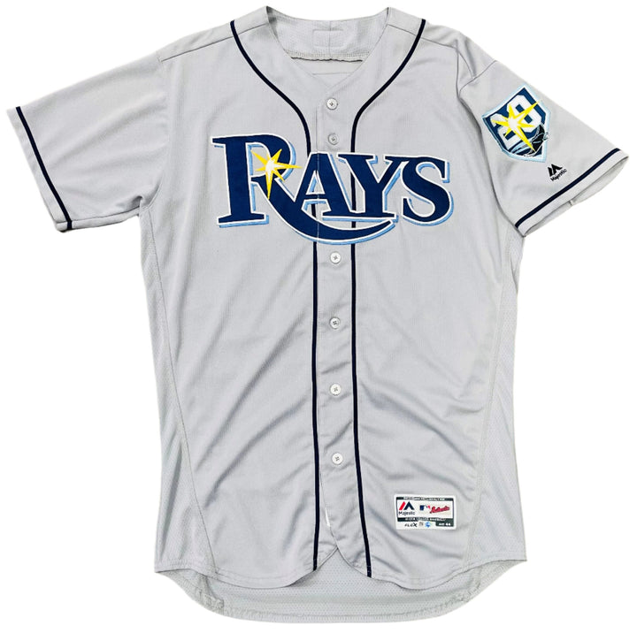 Rays Brandon Lowe Team Issued Authentic Autographed 20th Anniversary Gray Jersey