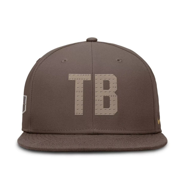 Rays Nike Brown Tan TB True Statement 20th Anniversary Performance Fitted Hat