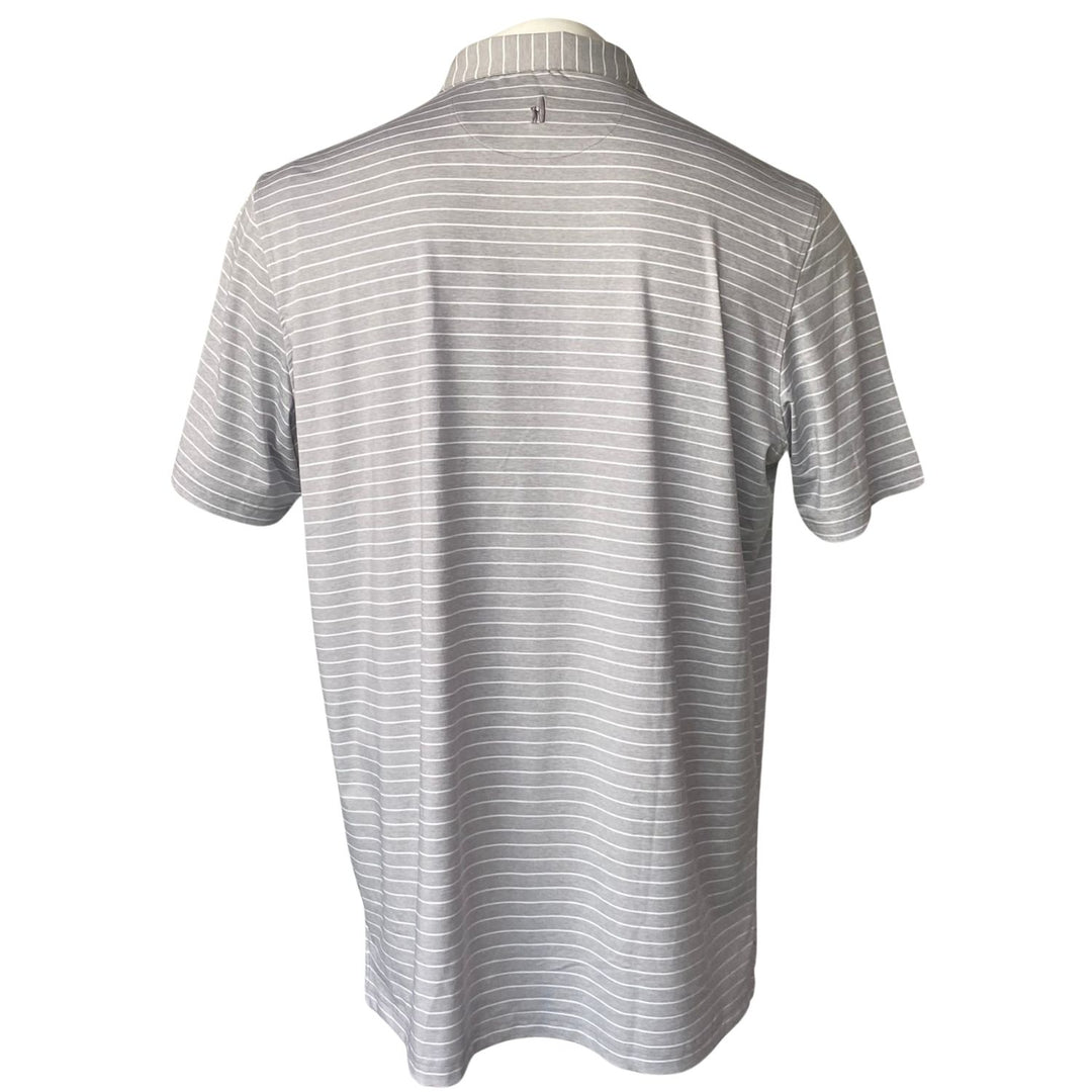 Rays Men's Johnnie O Light Grey Striped Burst Polo Shirt