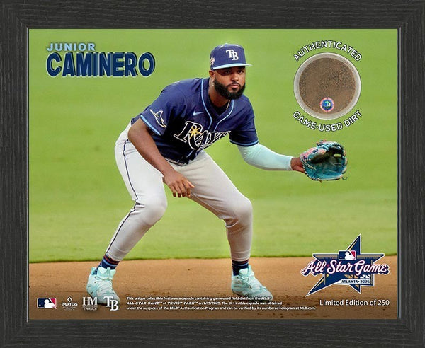 Rays Junior Caminero Authentic All Star Game-Used Field Dirt 9x11