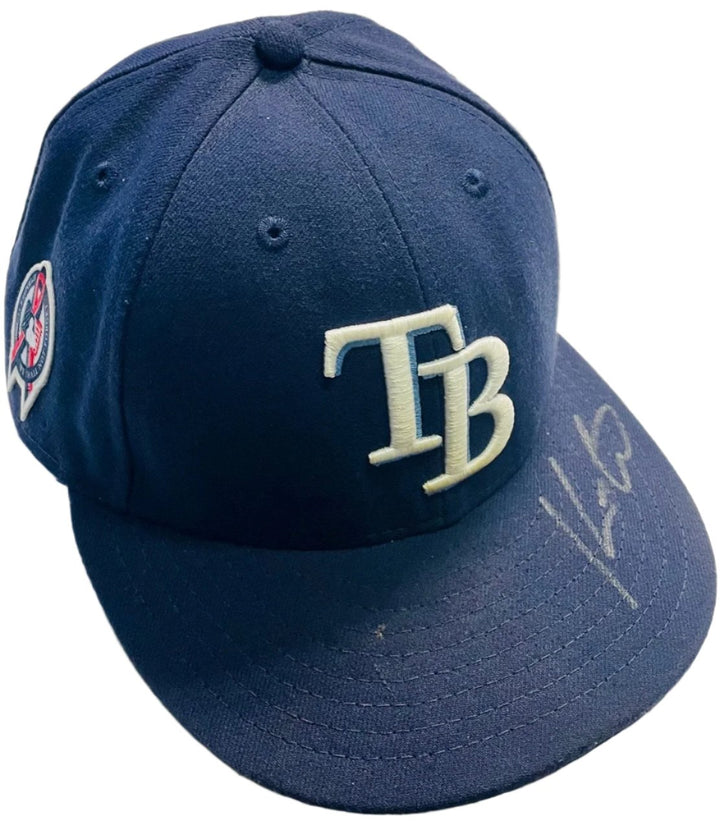 Rays Kevin Cash Game Used Authentic Autographed 9-11 Remembrance Patch Hat