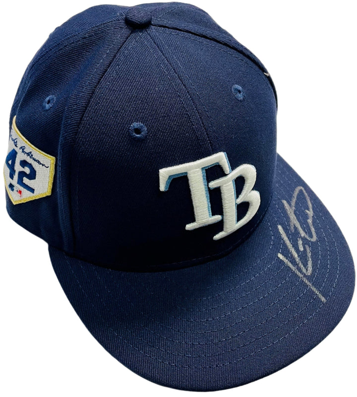 Rays Kevin Cash Team Issued Authentic Autographed Jackie Robinson Day Hat