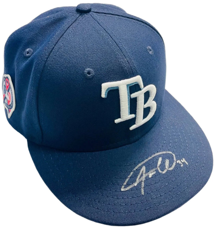 Rays Aaron Civale Game Used Authentic Autographed 9-11 Remembrance Patch Hat