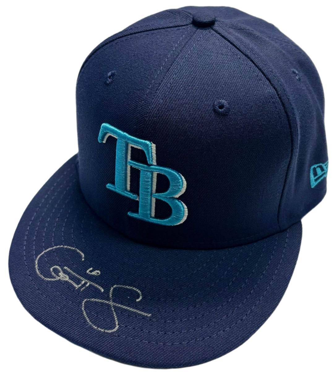 Rays Game Used Garrett Cleavinger Authentic Autographed Father's Day Hat