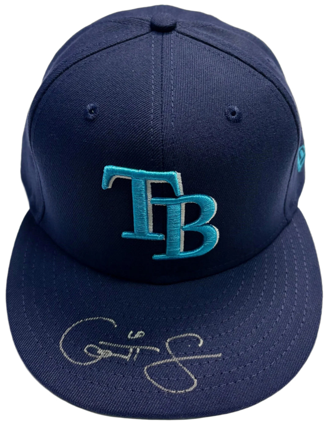 Rays Game Used Garrett Cleavinger Authentic Autographed Father's Day Hat