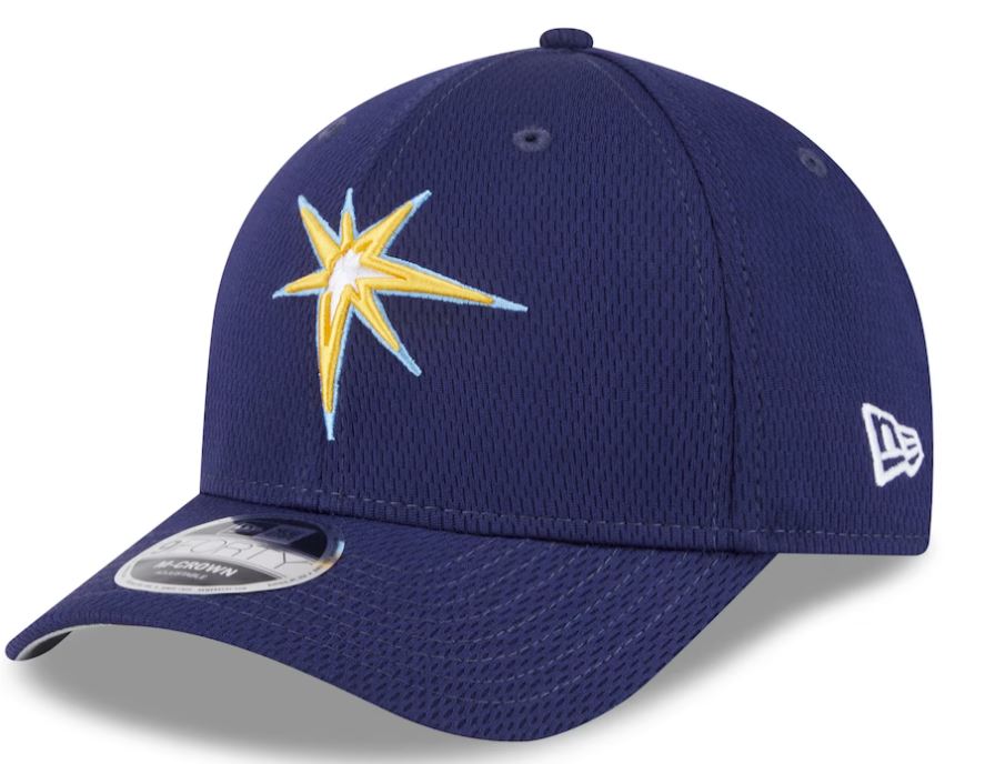 Rays New Era Navy Burst 2025 Clubhouse 9Forty M-Crown Snapback Hat