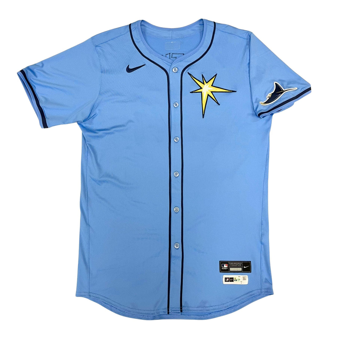 Rays Ben Rortvedt Team Issued Authentic Autographed Burst Jersey