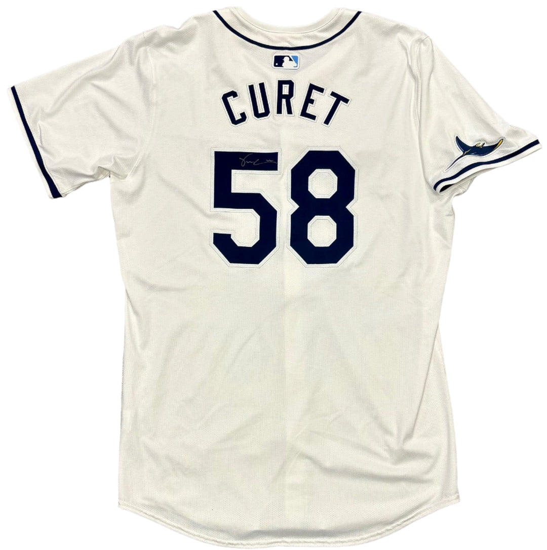 Rays Yoniel Curet Team Issued Authentic Autographed White Jersey