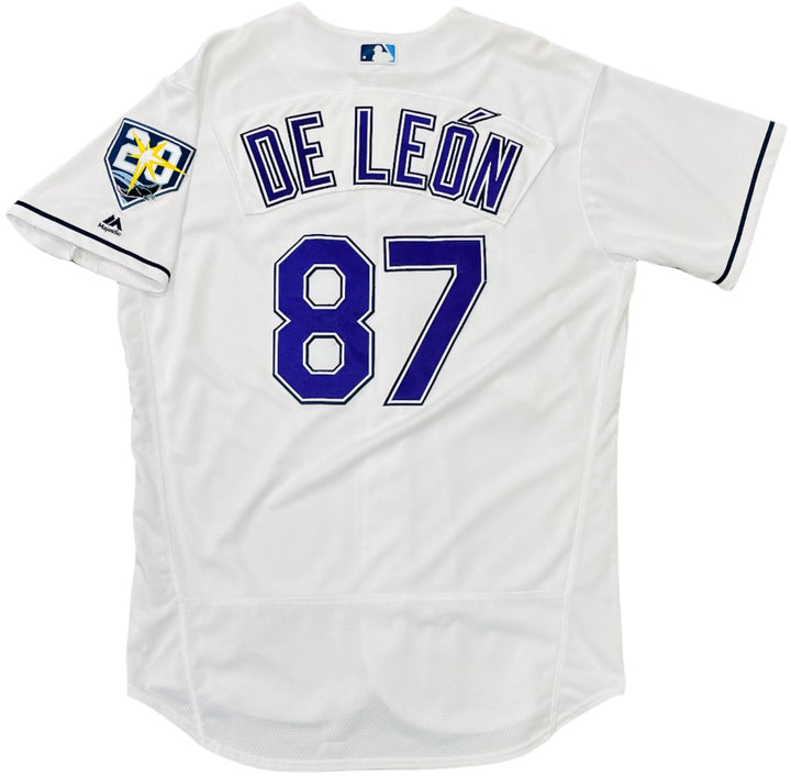 Rays Jose De Leon Team Issued Authentic 20th Anniversary Devil Rays Jersey