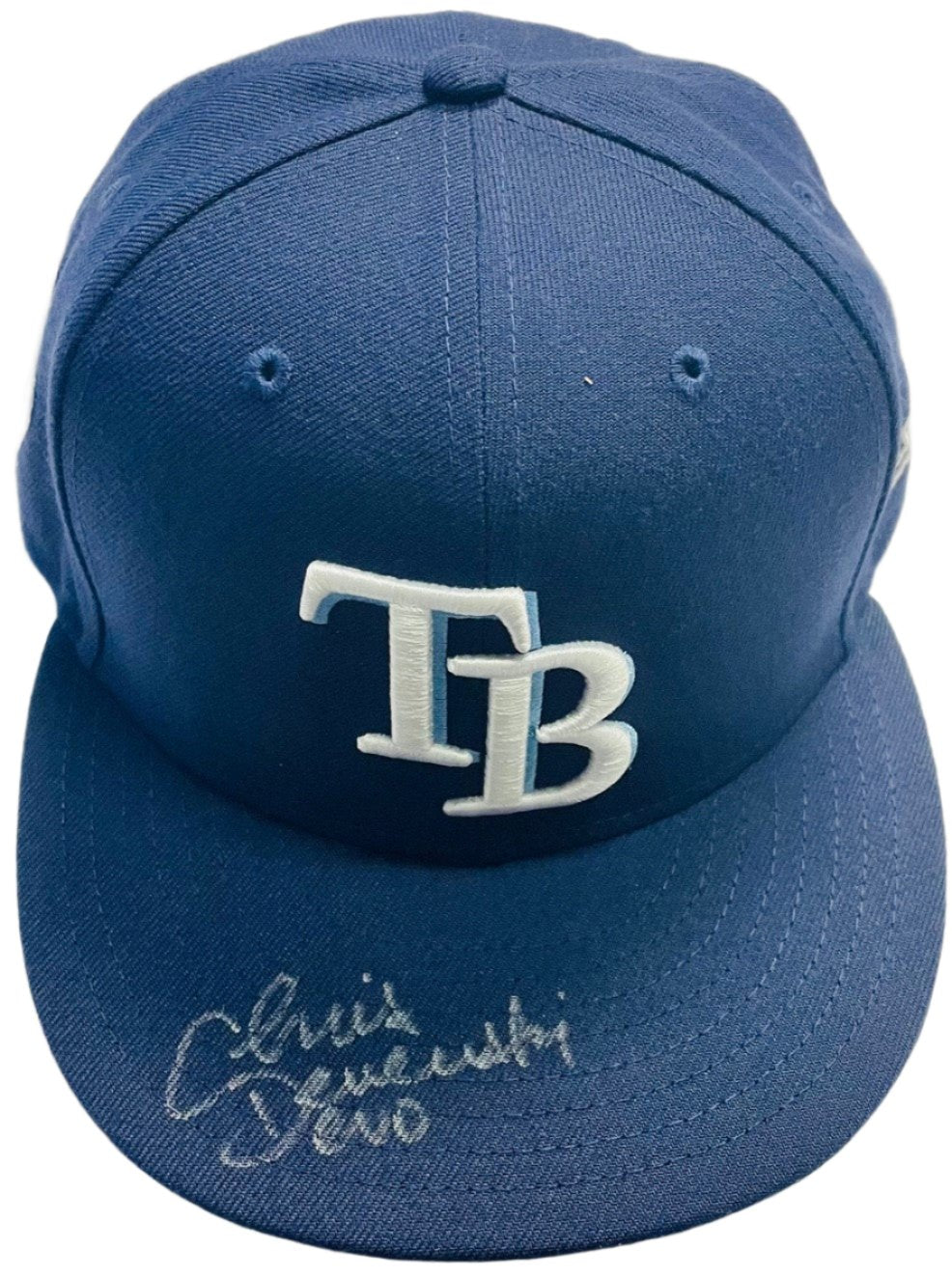 Rays Chris Devenski Game Used Authentic Autographed 9-11 Remembrance Patch Hat