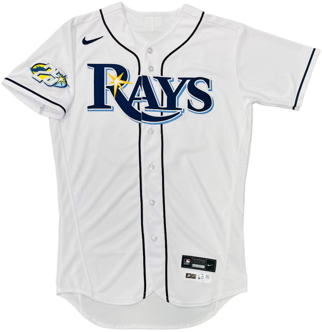 Rays Chris Devenski Team Issued Authentic Autographed 25th Anniversary White Jersey