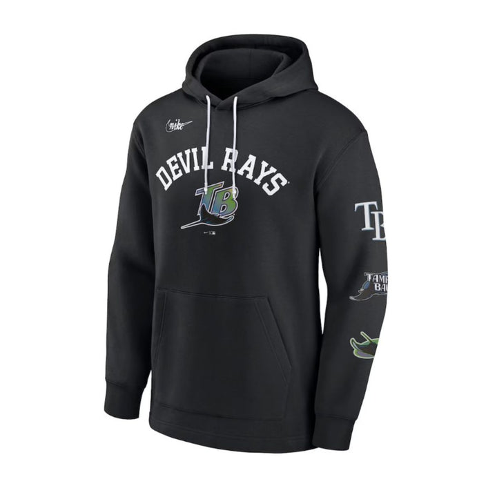Rays Men's Nike Rewind Lefty Devil Rays Black Pullover Hoodie