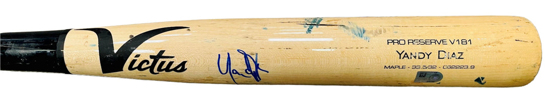 Rays Yandy Diaz Game Used Autographed Broken Bat