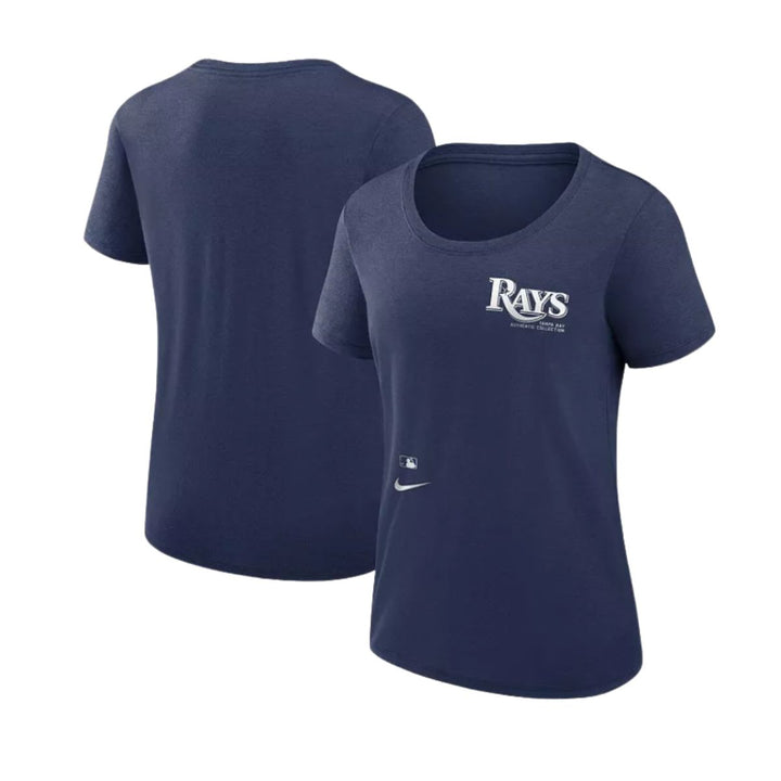 Rays Women's Nike Navy Authentic Collection Early Work Wordmark T-Shirt
