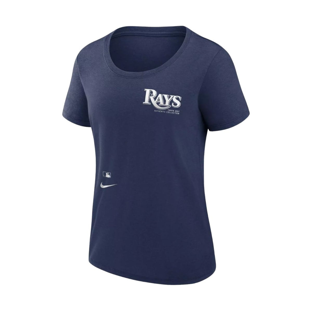 Rays Women's Nike Navy Authentic Collection Early Work Wordmark T-Shirt