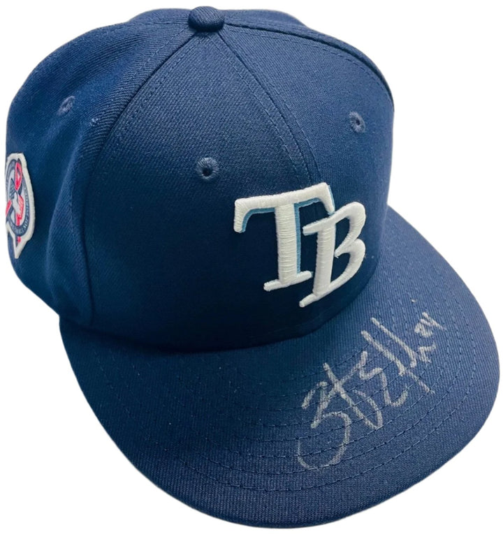 Rays Zach Eflin Game Used Authentic Autographed 9-11 Remembrance Patch Hat