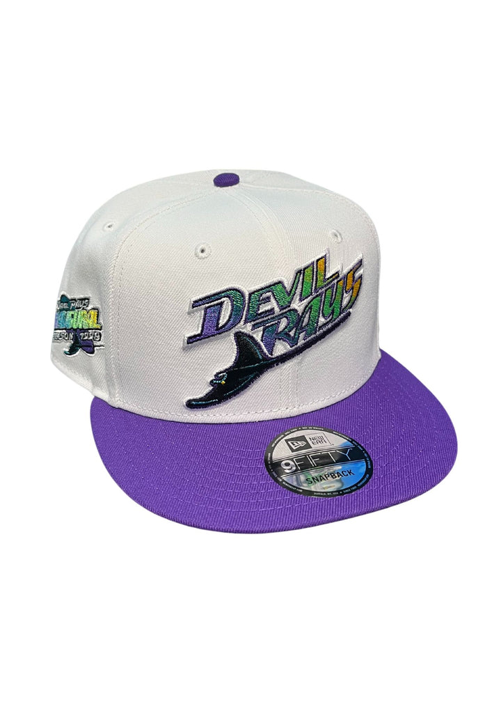 Rays New Era White Purple Devil Rays Inaugural Season Patch 9Fifty Snapback Hat