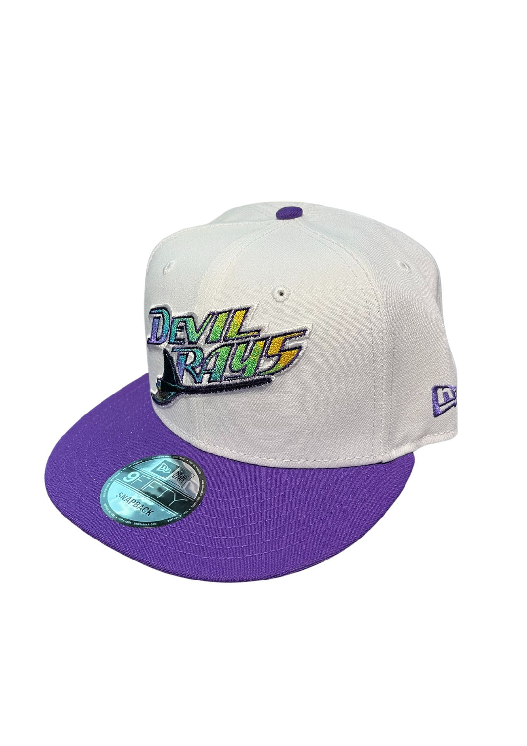 Rays New Era White Purple Devil Rays Inaugural Season Patch 9Fifty Snapback Hat