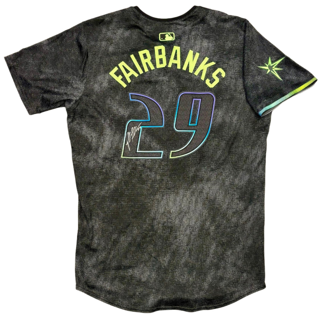 Rays Pete Fairbanks Team Issued Authentic Autographed City Connect Jersey