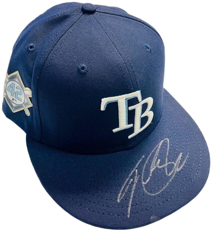 Rays Tyler Glasnow Game Used Authentic Autographed Jackie Robinson Day Hat